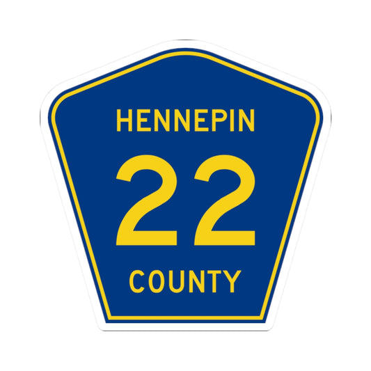 Hennepin County 22 (Minnesota) (Road Sign) STICKER Vinyl Kiss-Cut Decal