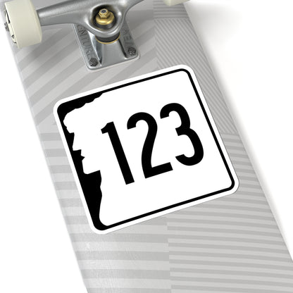 NH Route 123 (New Hampshire) (Road Sign) STICKER Vinyl Kiss-Cut Decal
