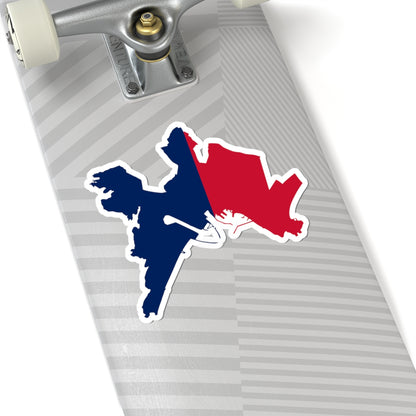 Flag map of Cagliari Casteddu (Italy) STICKER Vinyl Kiss-Cut Decal