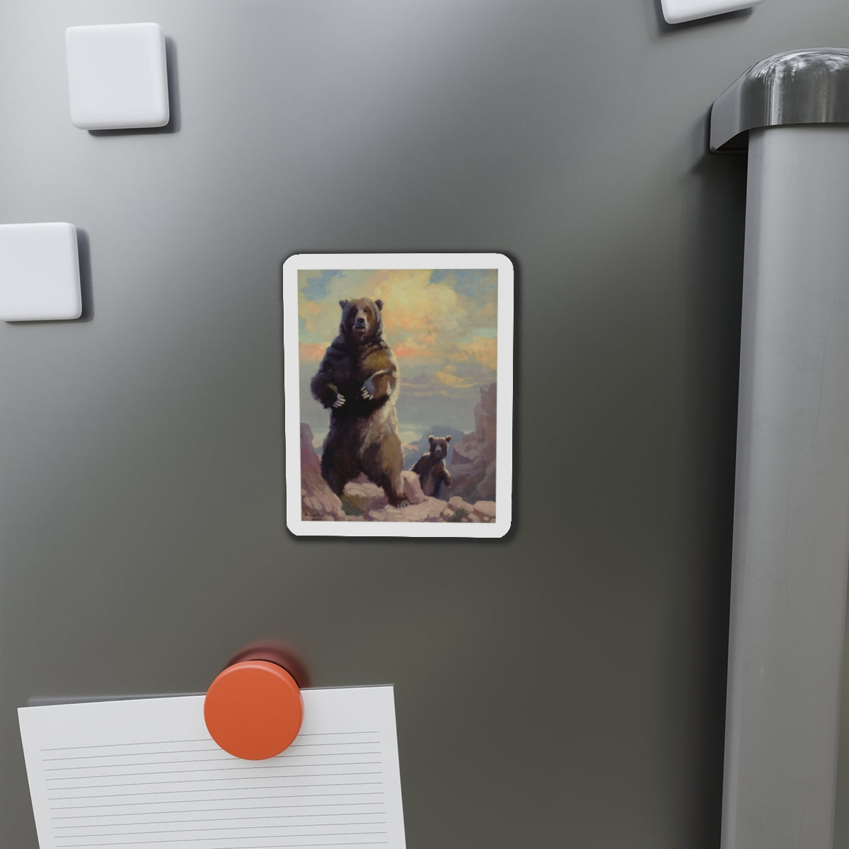 Bears (Magazine Illustration) Refrigerator Magnet-The Sticker Space