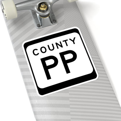 WIS County PP (Wisconsin) (Road Sign) STICKER Vinyl Kiss-Cut Decal