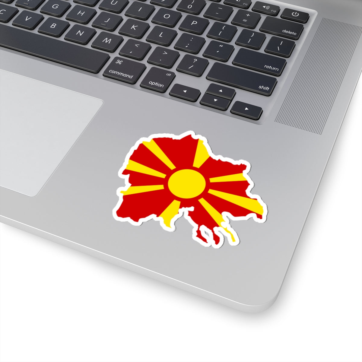 Flag-map of Greater Macedonia (North Macedonia) STICKER Vinyl Kiss-Cut Decal