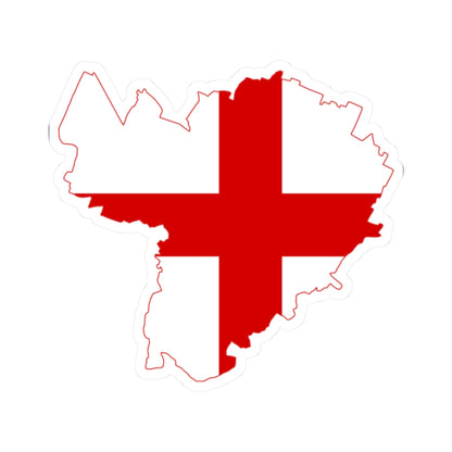 Flag map of Bologna (Italy) STICKER Vinyl Kiss-Cut Decal