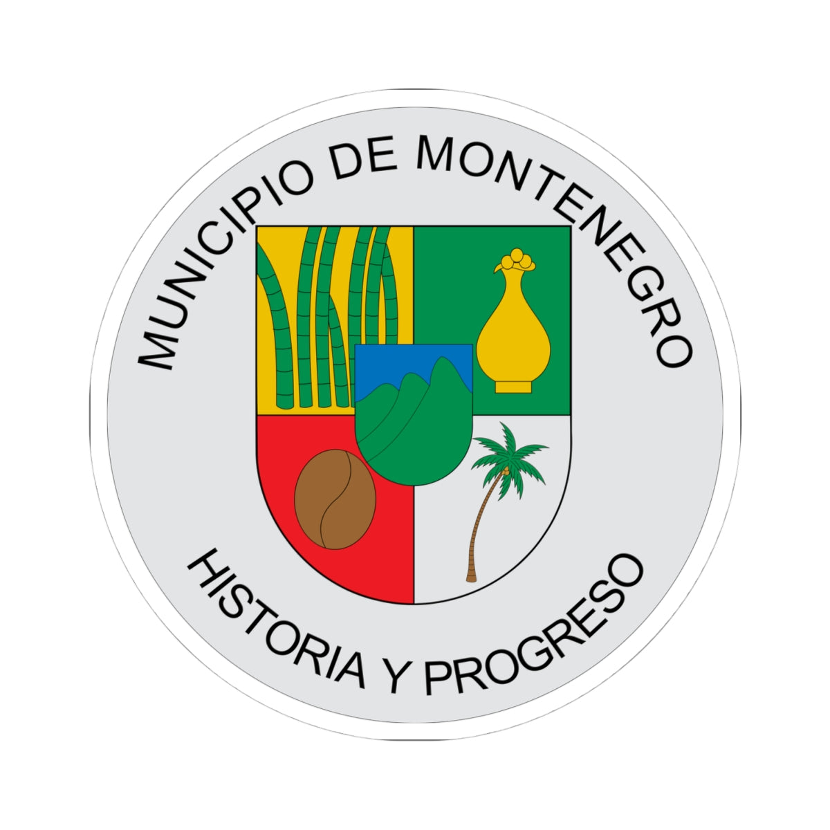 Escudo de Montenegro Quindío (Colombia) (Coat of Arms) STICKER Vinyl Kiss-Cut Decal