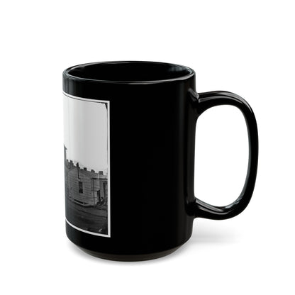 Washington, District Of Columbia. Eight Soldiers In Formation In Front Of Temporary Buildings (U.S. Civil War) Black Coffee Mug