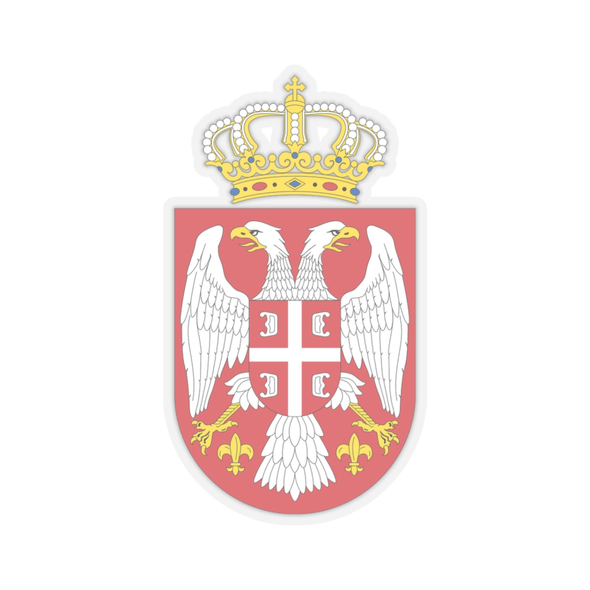 Coat of arms of Serbia small (2004 - 2010) - STICKER Vinyl Kiss-Cut Decal