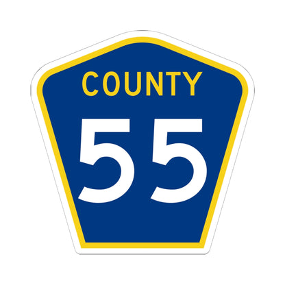 County 55 MN (Minnesota) (Road Sign) STICKER Vinyl Kiss-Cut Decal