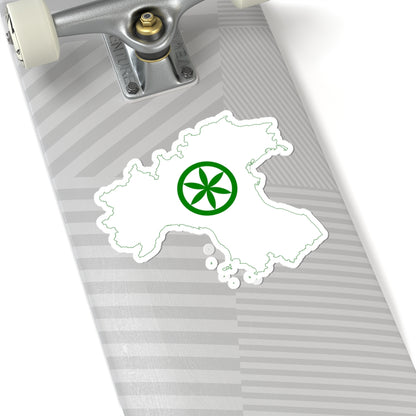 Flag map of Padania (Italy) STICKER Vinyl Kiss-Cut Decal