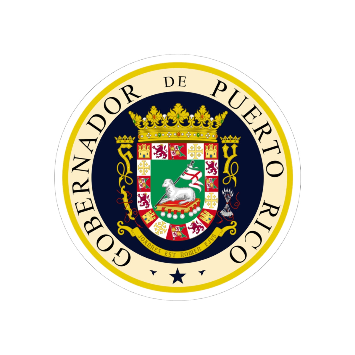 Seal of the Governor of Puerto Rico - STICKER Vinyl Kiss-Cut Decal