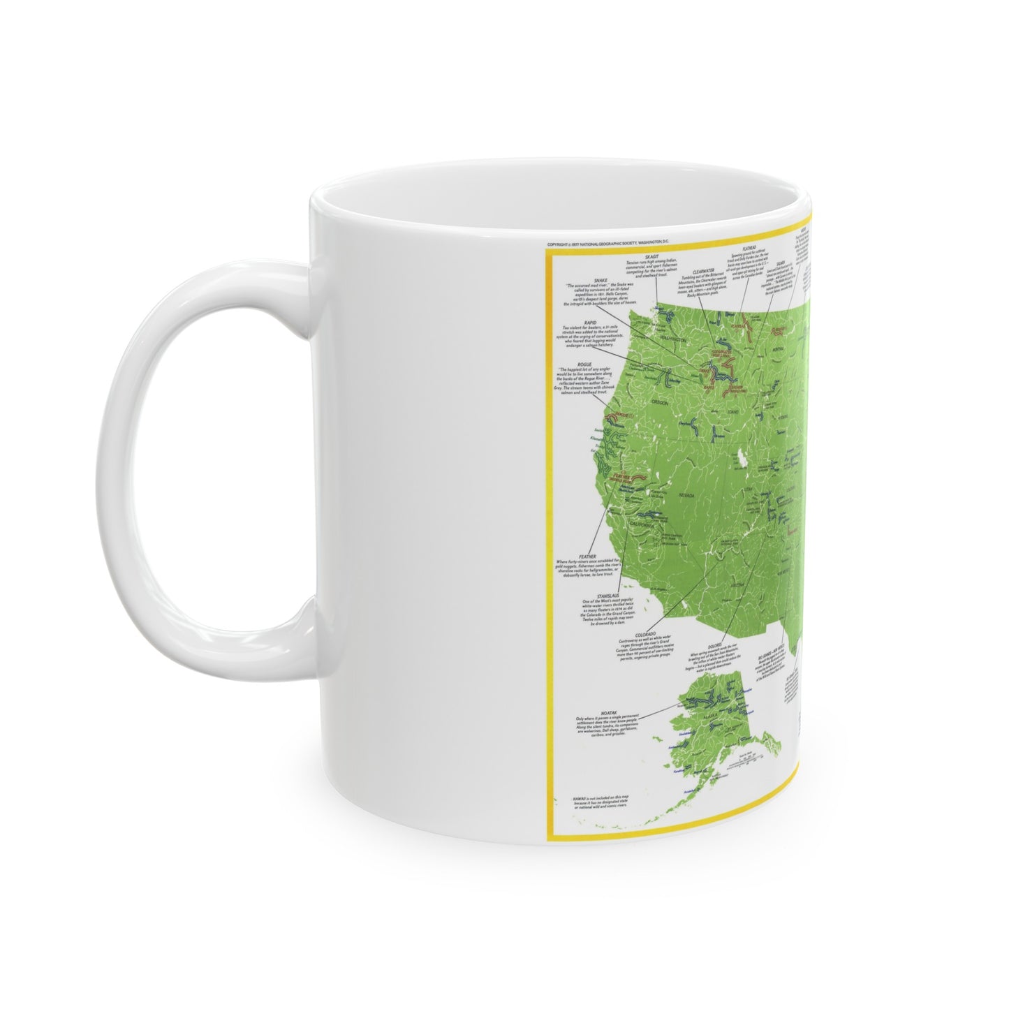 USA - Wild and Scenic Rivers 1 (1977) (Map) White Coffee Mug-The Sticker Space