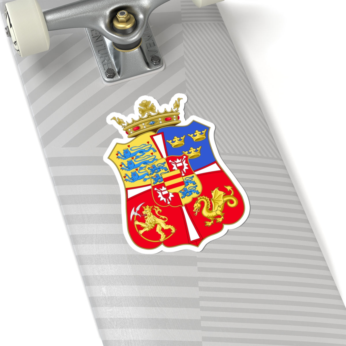 Armoiries Kristian I de Danmark 1426-1481 (Denmark) (Coat of Arms) STICKER Vinyl Kiss-Cut Decal