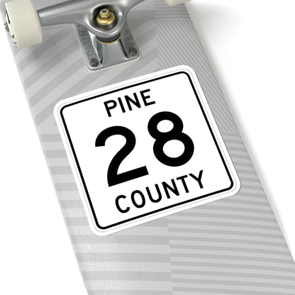 Pine County Route 28 MN (Minnesota) (Road Sign) STICKER Vinyl Kiss-Cut Decal
