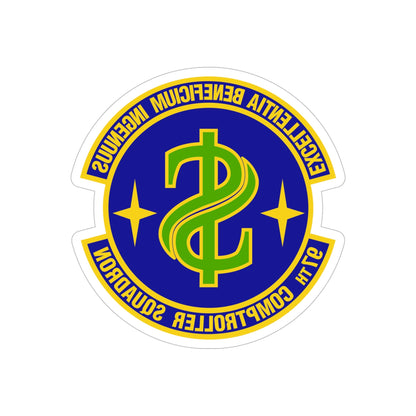 97th Comptroller Squadron (U.S. Air Force) REVERSE PRINT Transparent STICKER-6" × 6"-The Sticker Space