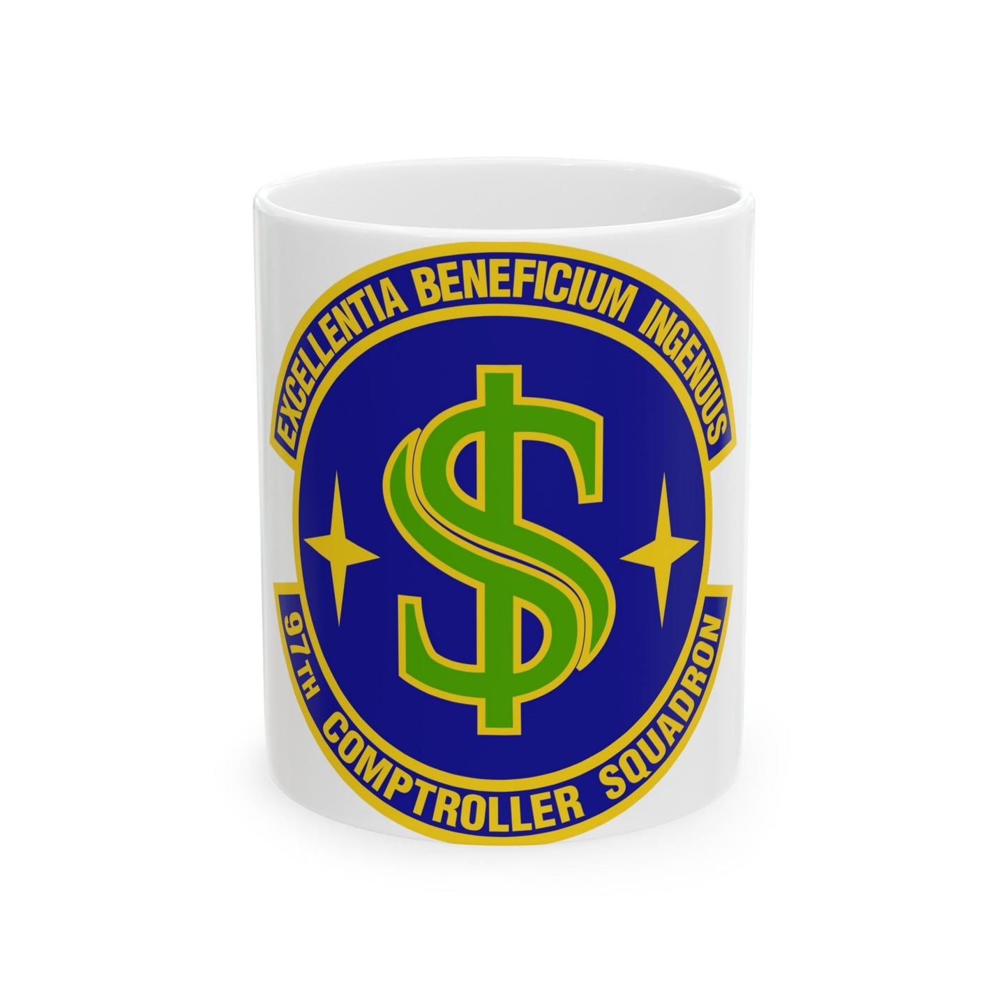 97th Comptroller Squadron (U.S. Air Force) White Coffee Mug-11oz-The Sticker Space