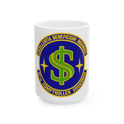 97th Comptroller Squadron (U.S. Air Force) White Coffee Mug-15oz-The Sticker Space