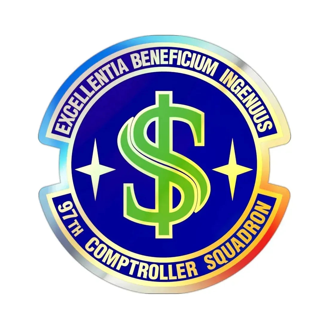 97th Comptroller Squadron (U.S. Air Force) Holographic STICKER Die-Cut Vinyl Decal - The Sticker Space