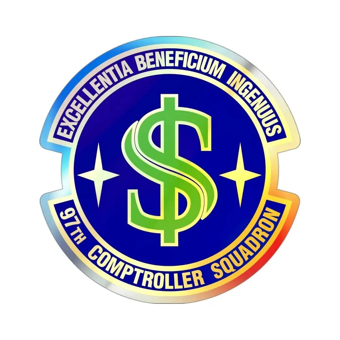 97th Comptroller Squadron (U.S. Air Force) Holographic STICKER Die-Cut Vinyl Decal - The Sticker Space