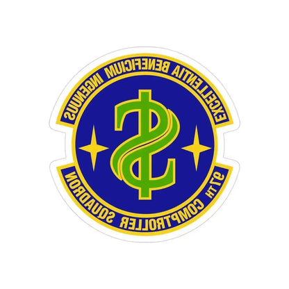 97th Comptroller Squadron (U.S. Air Force) REVERSE PRINT Transparent Die-Cut STICKER 3 Inch Die-Cut Transparent - The Sticker Space