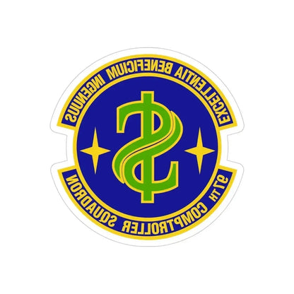 97th Comptroller Squadron (U.S. Air Force) REVERSE PRINT Transparent Die-Cut STICKER 4 Inch Die-Cut Transparent - The Sticker Space