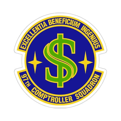 97th Comptroller Squadron (U.S. Air Force) STICKER Vinyl Die-Cut Decal 3 Inch - The Sticker Space
