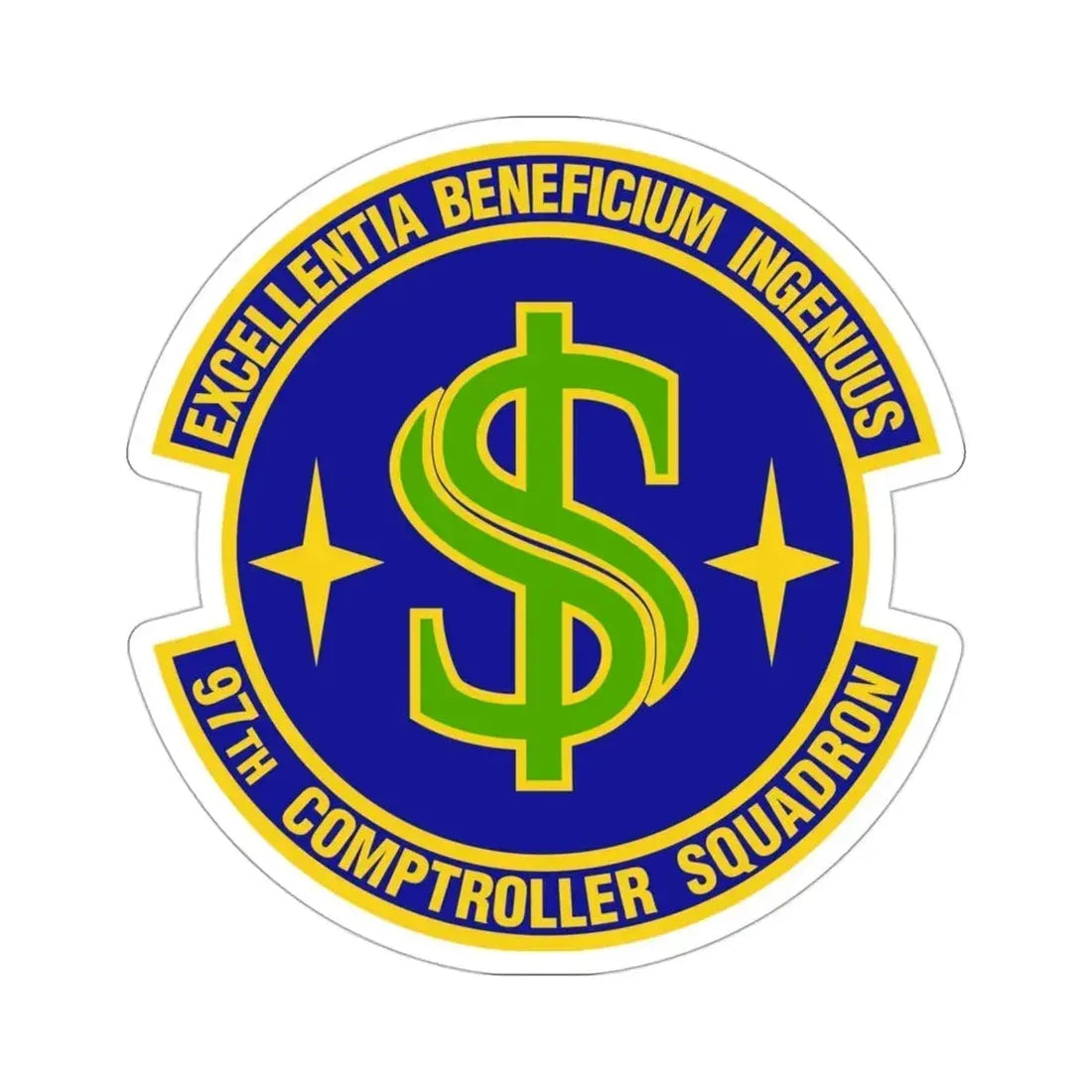 97th Comptroller Squadron (U.S. Air Force) STICKER Vinyl Die-Cut Decal 3 Inch - The Sticker Space