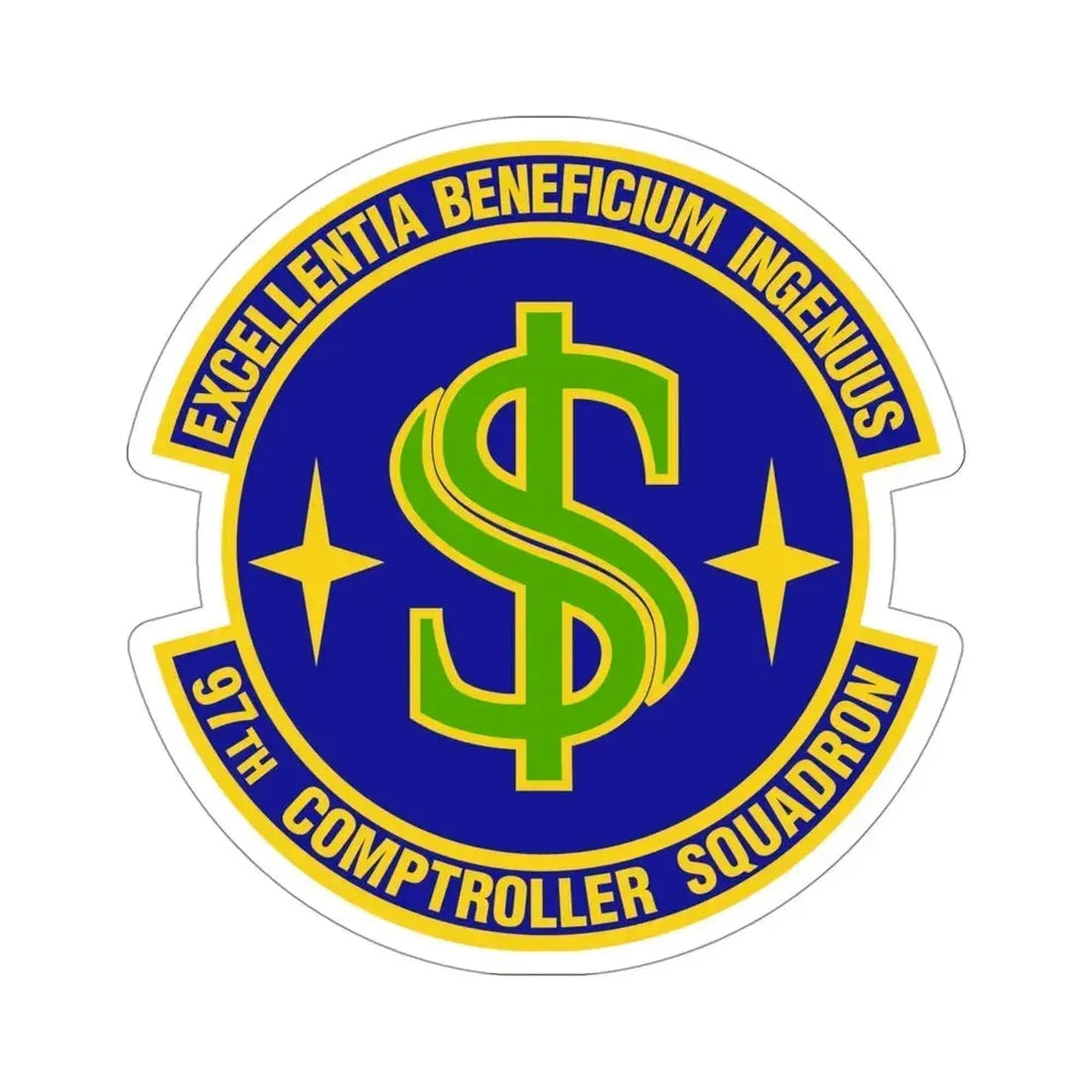 97th Comptroller Squadron (U.S. Air Force) STICKER Vinyl Die-Cut Decal 4 Inch - The Sticker Space