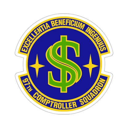 97th Comptroller Squadron (U.S. Air Force) STICKER Vinyl Die-Cut Decal 4 Inch - The Sticker Space