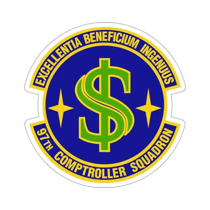 97th Comptroller Squadron (U.S. Air Force) STICKER Vinyl Die-Cut Decal 5 Inch - The Sticker Space