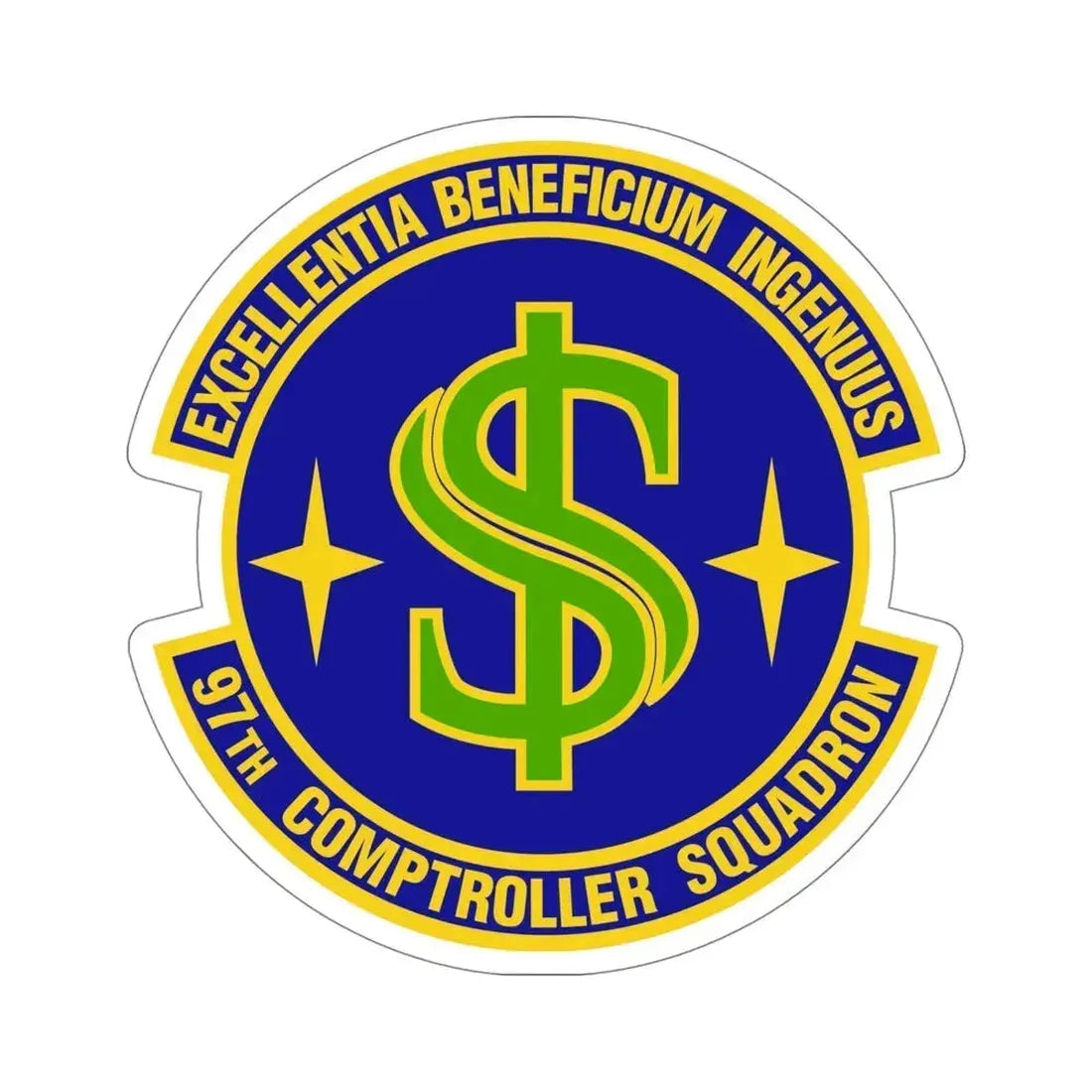 97th Comptroller Squadron (U.S. Air Force) STICKER Vinyl Die-Cut Decal 5 Inch - The Sticker Space