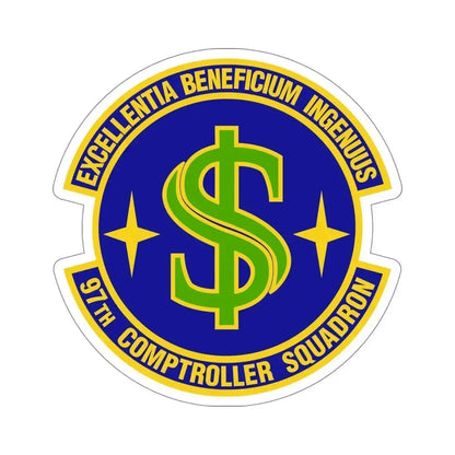 97th Comptroller Squadron (U.S. Air Force) STICKER Vinyl Die-Cut Decal 6 Inch - The Sticker Space