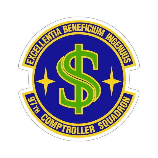 97th Comptroller Squadron (U.S. Air Force) STICKER Vinyl Die-Cut Decal 6 Inch - The Sticker Space
