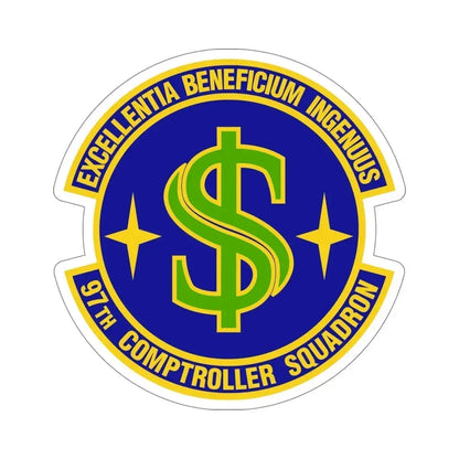97th Comptroller Squadron (U.S. Air Force) STICKER Vinyl Die-Cut Decal 6 Inch - The Sticker Space