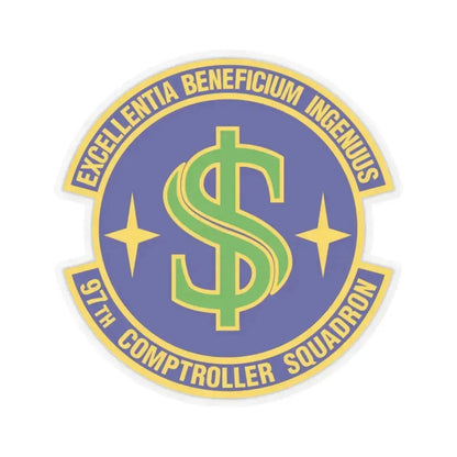 97th Comptroller Squadron (U.S. Air Force) STICKER Vinyl Kiss-Cut Decal 2 Inch Transparent - The Sticker Space