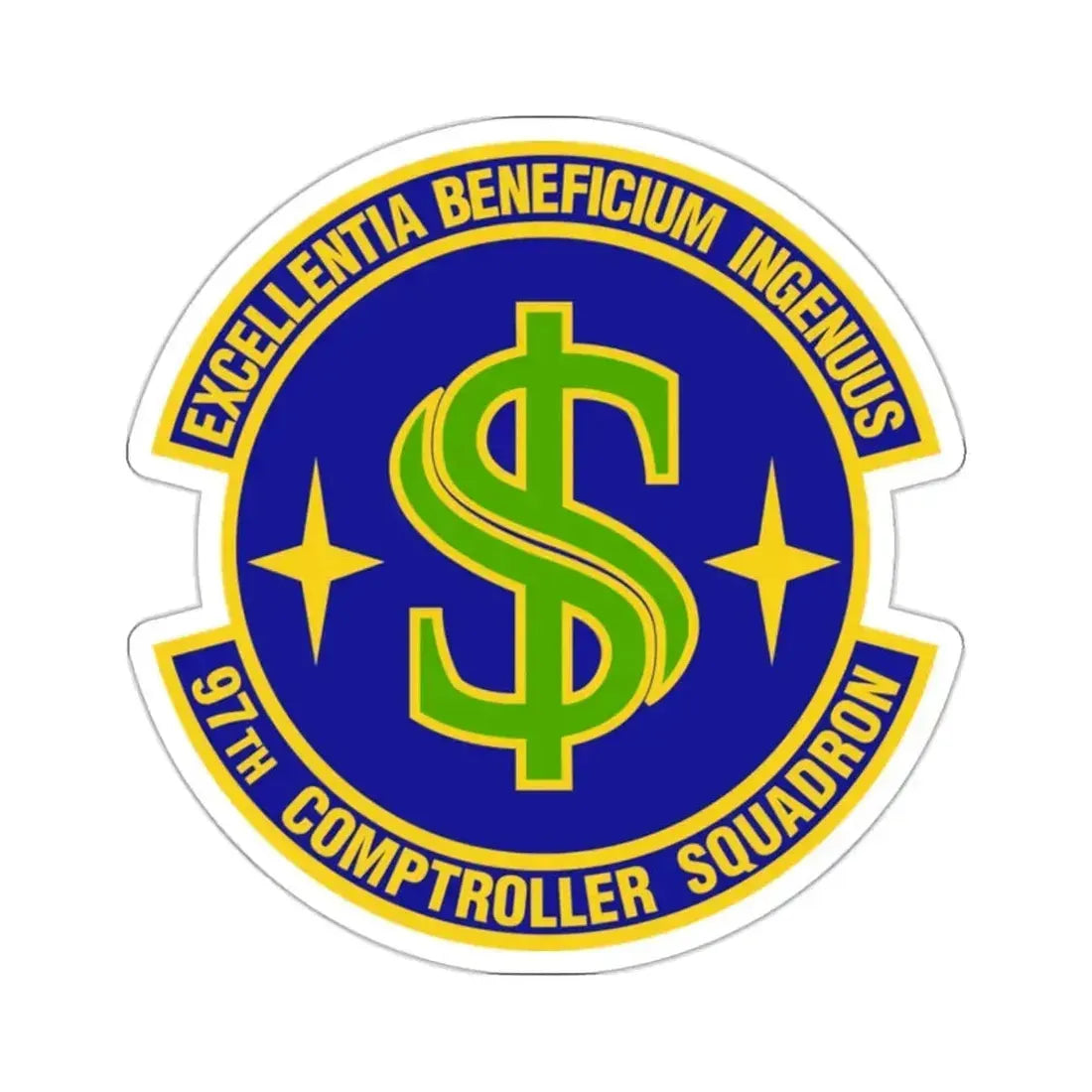 97th Comptroller Squadron (U.S. Air Force) STICKER Vinyl Kiss-Cut Decal 2 Inch White - The Sticker Space