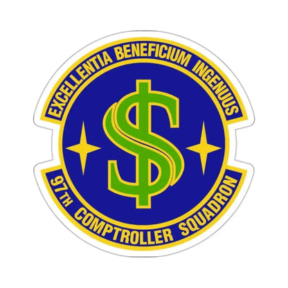 97th Comptroller Squadron (U.S. Air Force) STICKER Vinyl Kiss-Cut Decal 2 Inch White - The Sticker Space