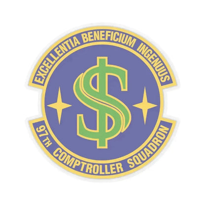 97th Comptroller Squadron (U.S. Air Force) STICKER Vinyl Kiss-Cut Decal 4 Inch Transparent - The Sticker Space