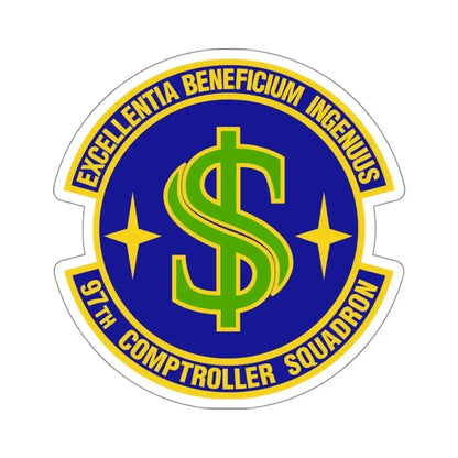 97th Comptroller Squadron (U.S. Air Force) STICKER Vinyl Kiss-Cut Decal 4 Inch White - The Sticker Space