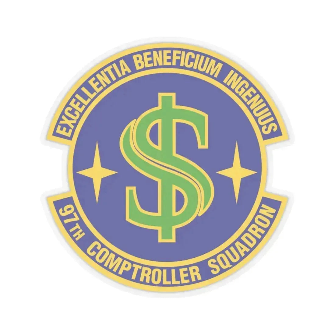 97th Comptroller Squadron (U.S. Air Force) STICKER Vinyl Kiss-Cut Decal 6 Inch Transparent - The Sticker Space