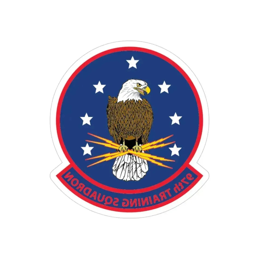 97th Training Sq (U.S. Navy) REVERSE PRINT Transparent Die-Cut STICKER 3 Inch Die-Cut Transparent - The Sticker Space