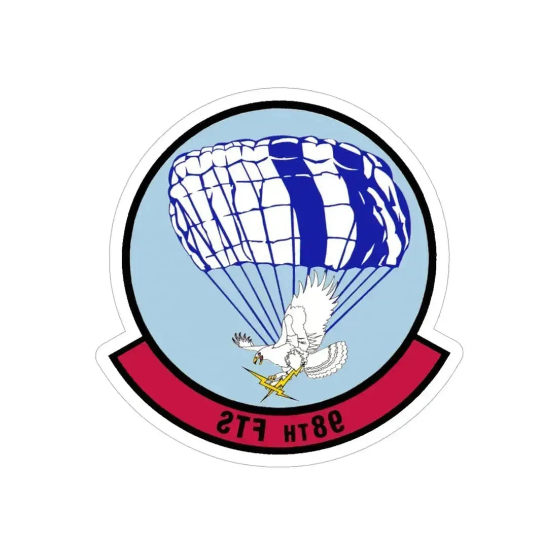 98 Flying Training Squadron AETC (U.S. Air Force) REVERSE PRINT Transparent Die-Cut STICKER 5 Inch Die-Cut Transparent - The Sticker Space