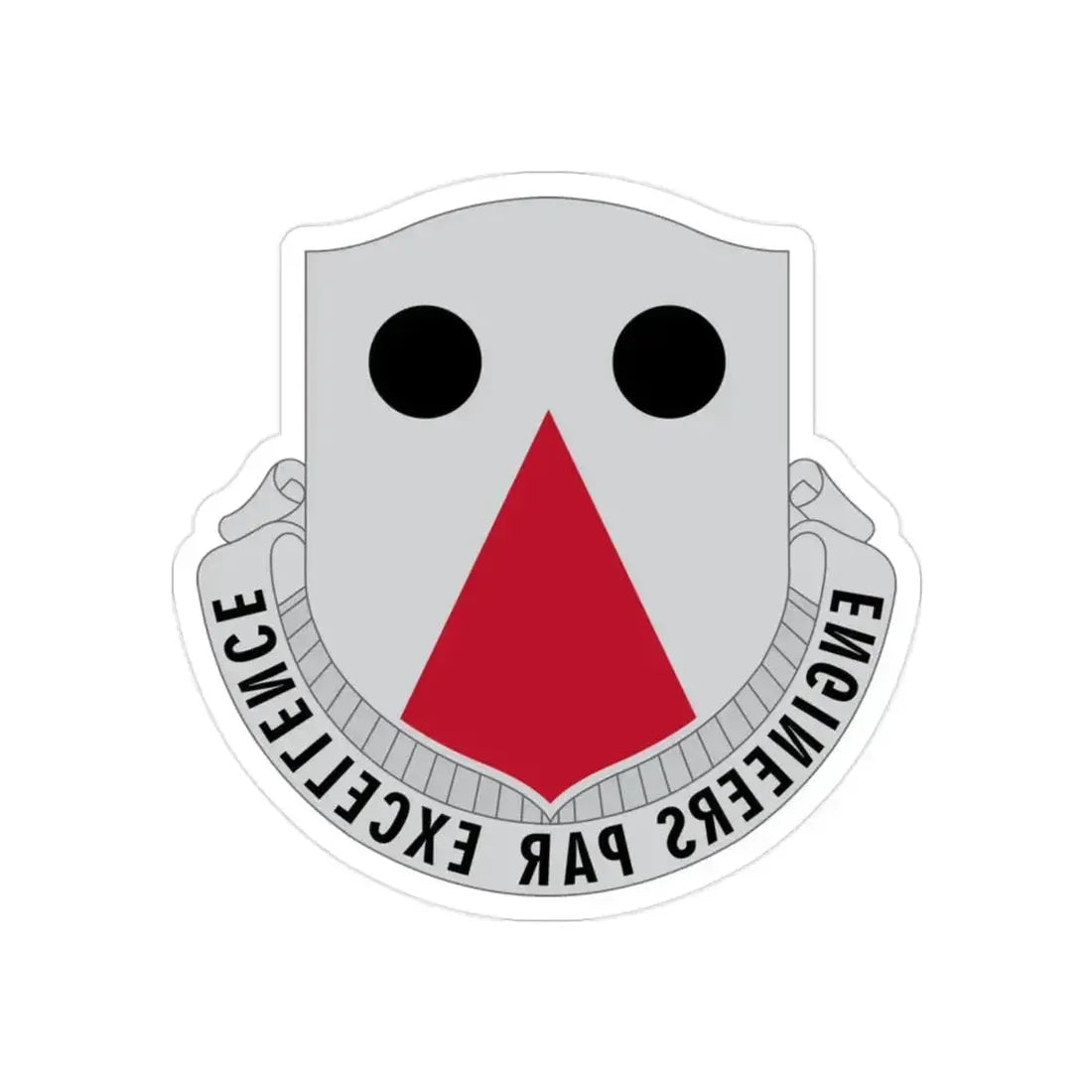 980 Engineer Battalion (U.S. Army) REVERSE PRINT Transparent Die-Cut STICKER 2 Inch Die-Cut Transparent - The Sticker Space
