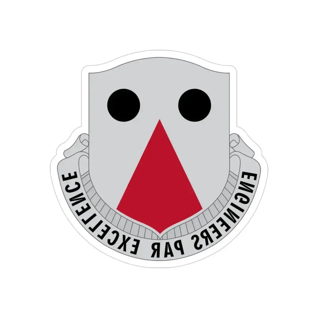 980 Engineer Battalion (U.S. Army) REVERSE PRINT Transparent Die-Cut STICKER 3 Inch Die-Cut Transparent - The Sticker Space