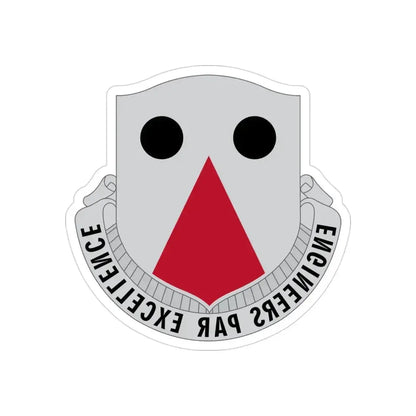 980 Engineer Battalion (U.S. Army) REVERSE PRINT Transparent Die-Cut STICKER 3 Inch Die-Cut Transparent - The Sticker Space