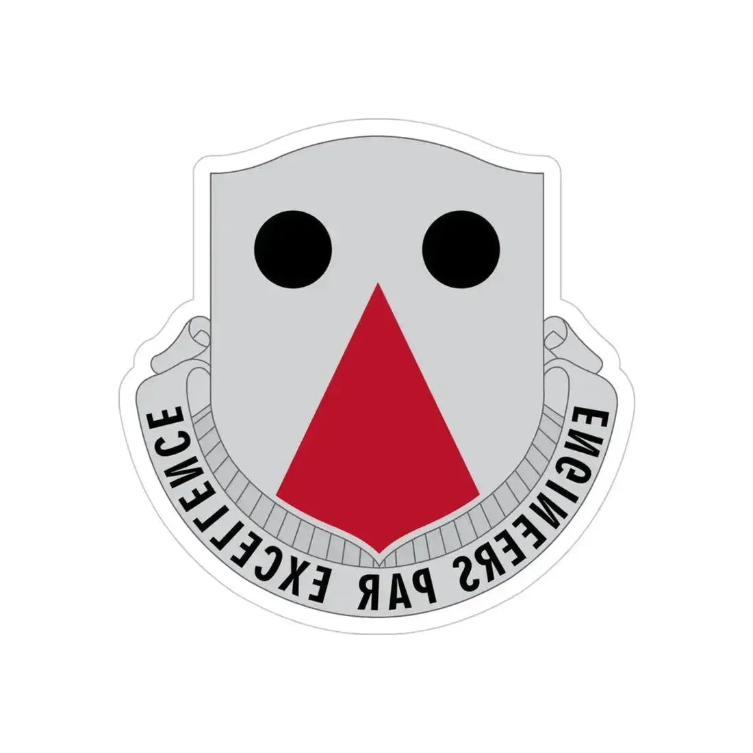 980 Engineer Battalion (U.S. Army) REVERSE PRINT Transparent Die-Cut STICKER 4 Inch Die-Cut Transparent - The Sticker Space