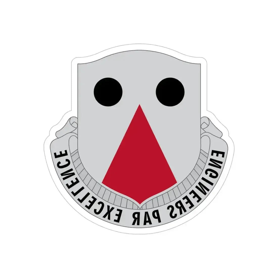 980 Engineer Battalion (U.S. Army) REVERSE PRINT Transparent Die-Cut STICKER 6 Inch Die-Cut Transparent - The Sticker Space