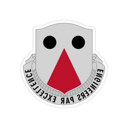 980 Engineer Battalion (U.S. Army) REVERSE PRINT Transparent Die-Cut STICKER - The Sticker Space