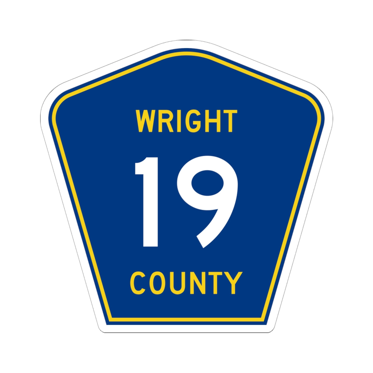 Wright County Route 19 (Minnesota) (Road Sign) STICKER Vinyl Kiss-Cut Decal