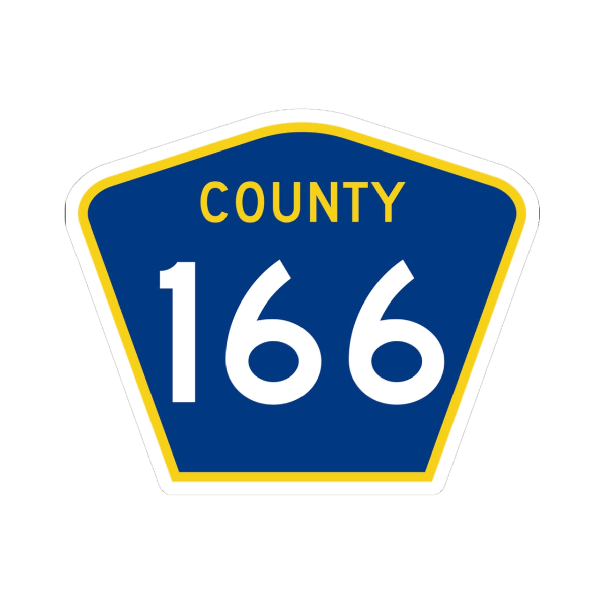 County 166 MN (Minnesota) (Road Sign) STICKER Vinyl Kiss-Cut Decal