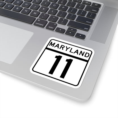 MD Route 11 (Maryland) (Road Sign) STICKER Vinyl Kiss-Cut Decal