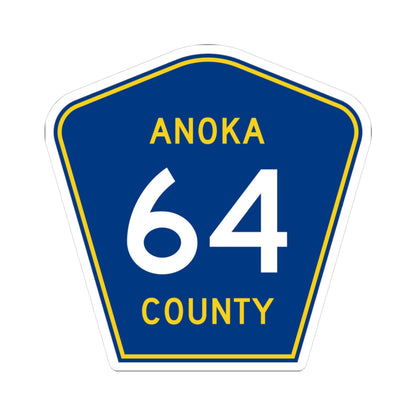 Anoka County 64 (Minnesota) (Road Sign) STICKER Vinyl Kiss-Cut Decal